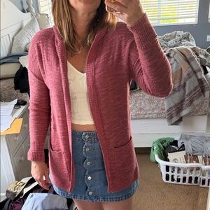 American Eagle Outfitters Rose Open-Front Knit Cardigan